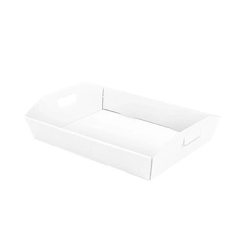 Cesta Vassoio Bianco in Cartone 2 Misure | SOLEPLASTIC