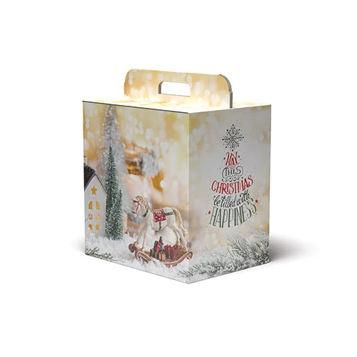 Scatola Regalo Natalizia con Manico Magia del Natale – 2 Misure