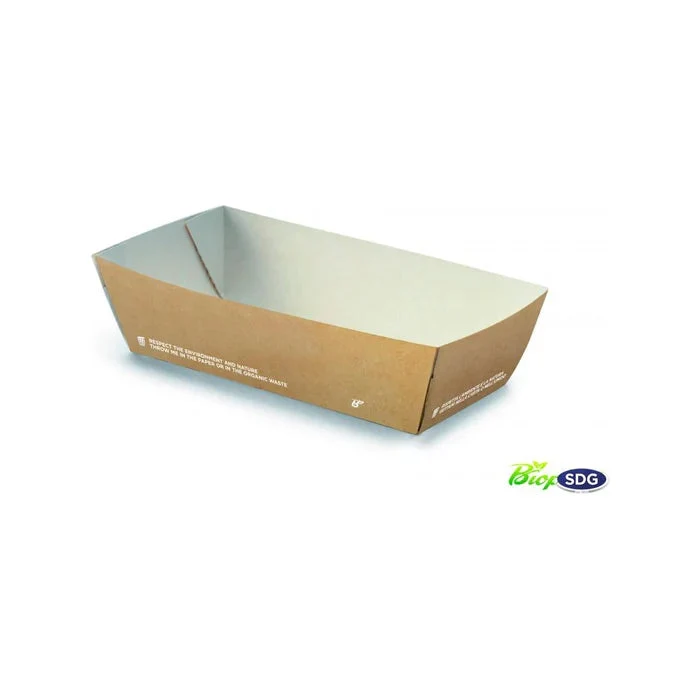 Vaschetta Porta Fritto Bio Grande in Cartoncino Avana