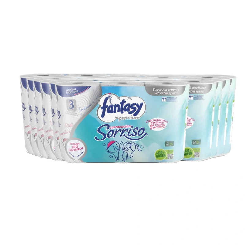 Asciugatutto 3 Veli Fantasy Sorriso 10 Conf. X 3 Rotoli