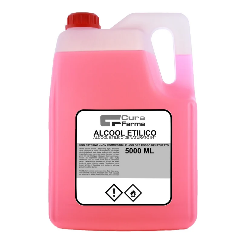 ALCOOL ETILICO 5L Denaturato Alcohol Ethanol 90° DISINFETTANTE SUPERFICI