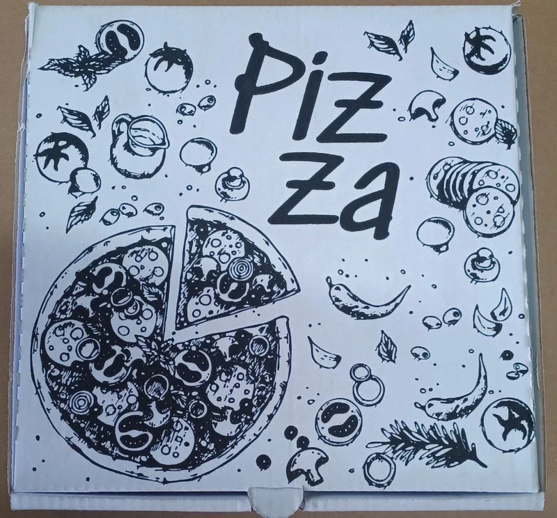Scatole Pizza 20x20x4 cm Bianche in Cartone con Chiusura Americana | SOLEPLASTIC