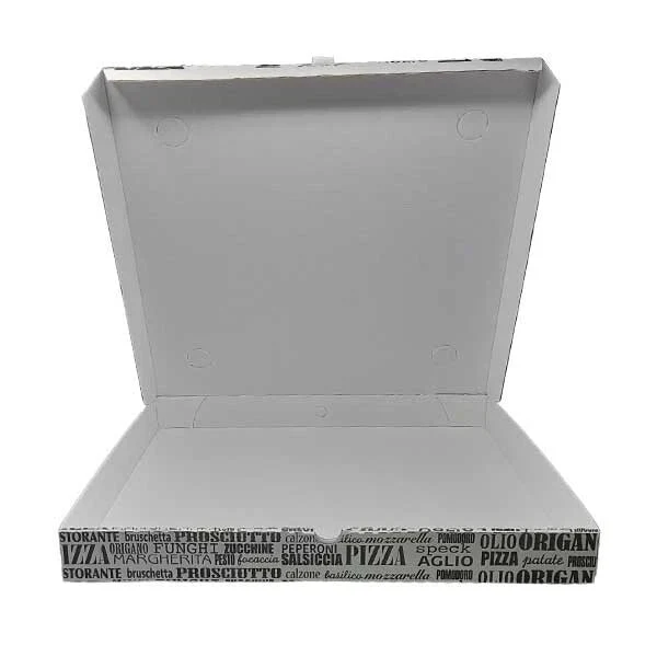 Scatole Pizza 45x45x5 cm in Cartone Bianche con Chiusura Americana | SOLEPLASTIC