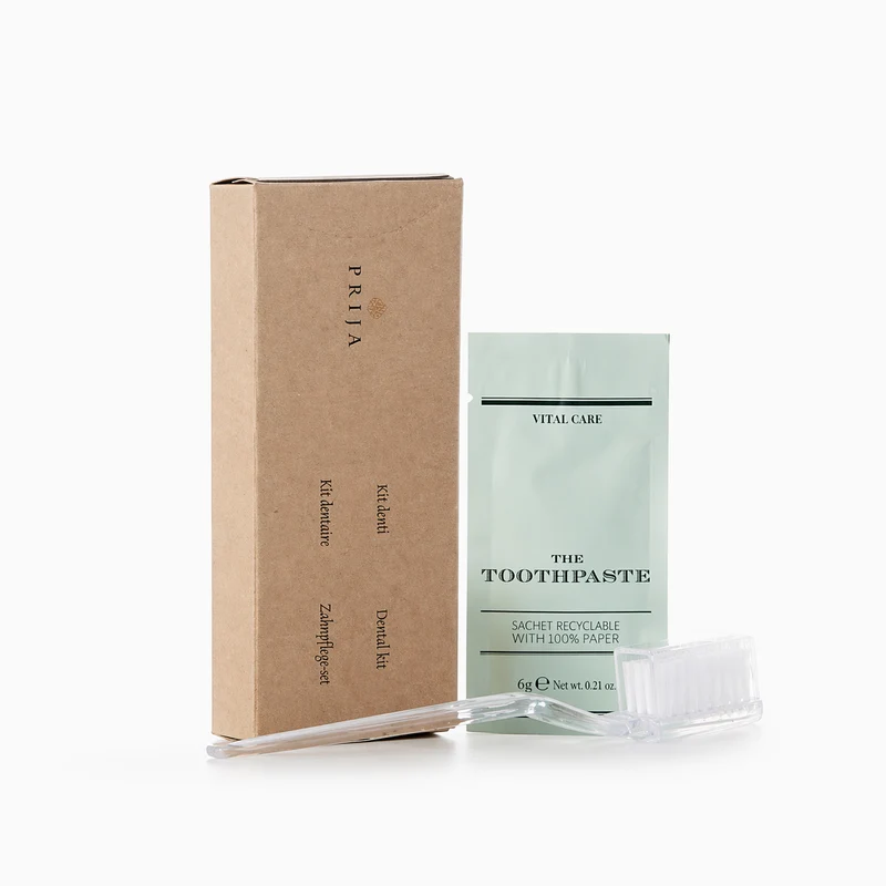 Set Denti in Astuccio Riciclato PRIJA – Kit Cortesia Eco-Friendly 100 pezzi
