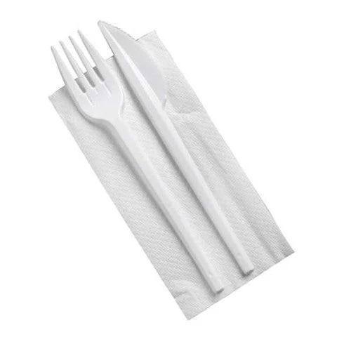Bis Posate in plastica bianche RIUTILIZZABILE