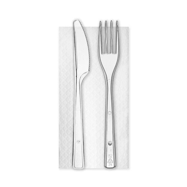 Bis Posate in plastica trasparente RIUTILIZZABILE