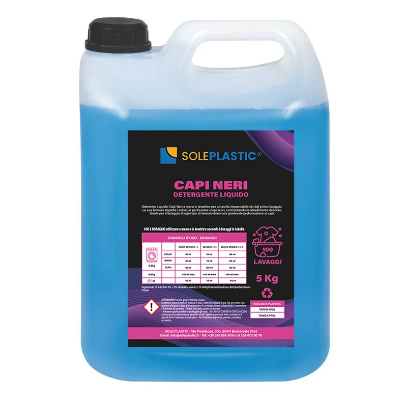 Detergente per bucato liquido "Capi Neri" - tanica da 5 Litri.