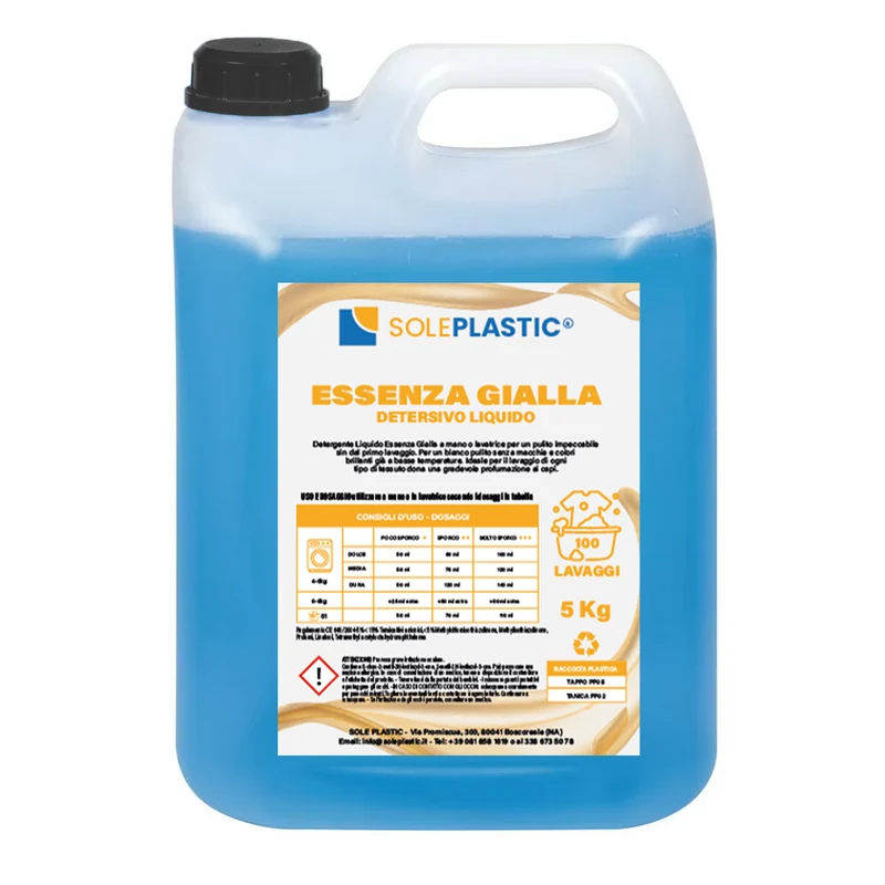 Detergente per bucato liquido "Essenza Gialla" - tanica da 5 Litri.