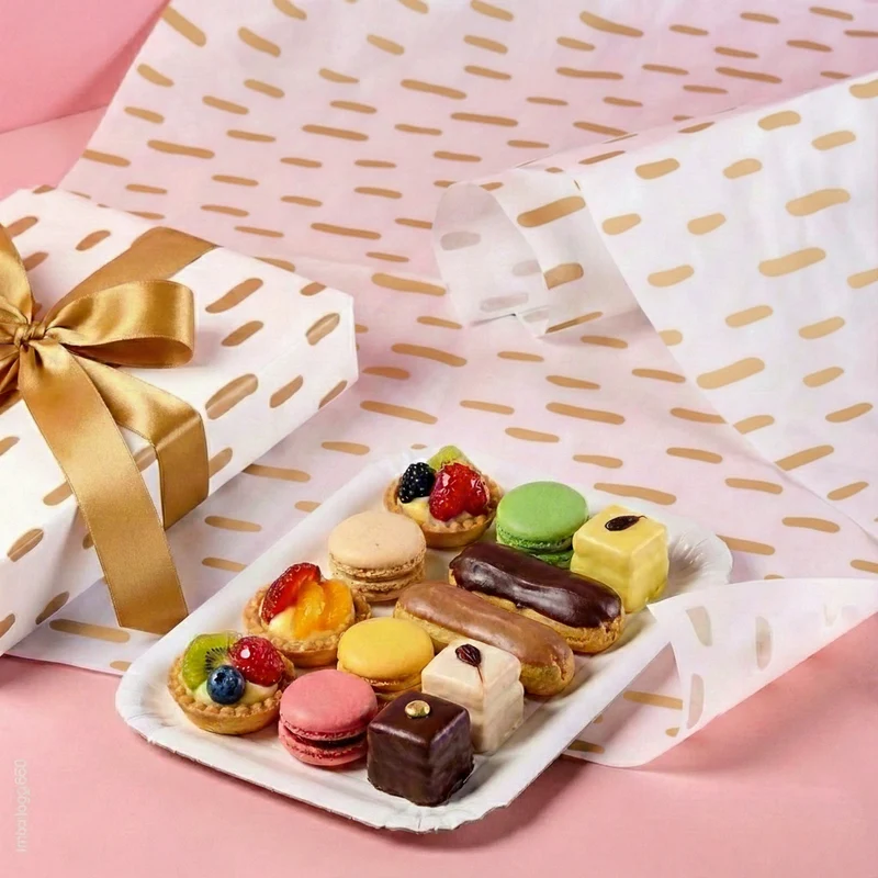 5 kg Carta Pasticceria Stampa Pois colore Oro