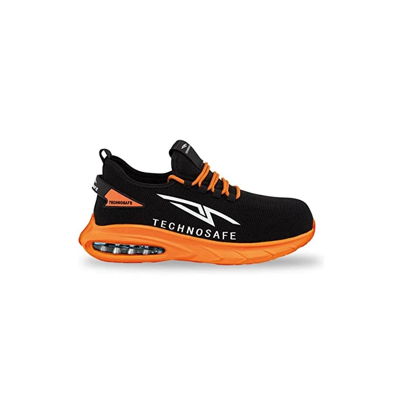 Scarpe Antinfortunistiche Unisex Sportive Nero Arancio Antiscivolo | Soleplastic