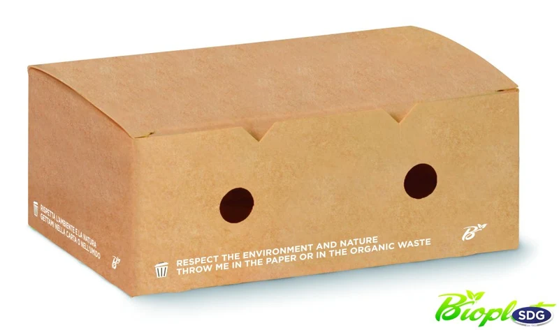 Porta Crocchette Avana Fast Food Compostabile 120x100x70 mm