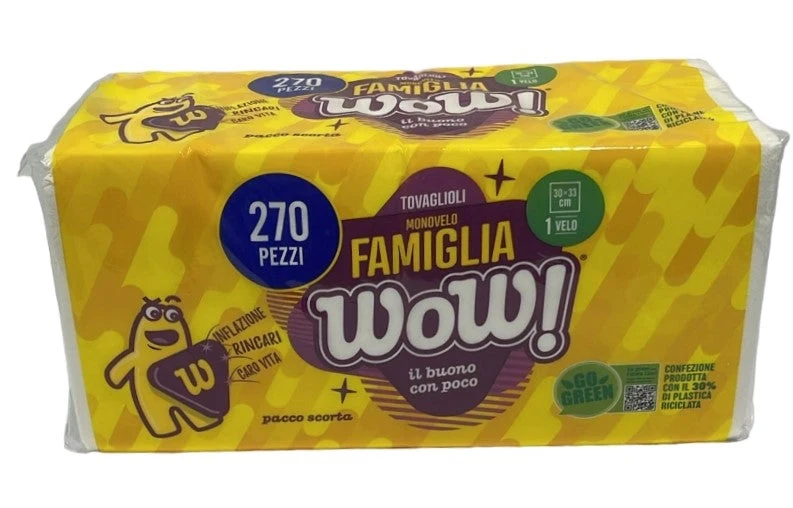 Tovaglioli Monovelo 30x33 cm – 270 Pezzi WOW