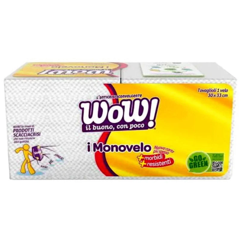Tovaglioli Monovelo 30x33cm – 170 Pezzi WOW