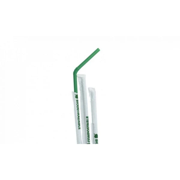 Cannucce Biodegradabili PLA Pieghevoli Incartate 24cm 400pz Ho.Re.Ca | Soleplastic