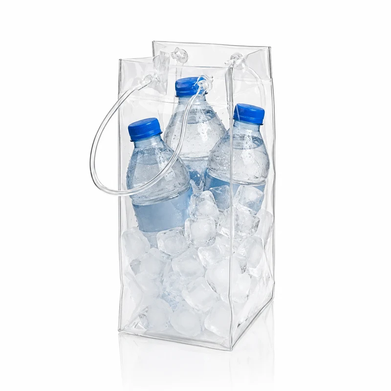 Wine Bags in PVC Trasparente con Manico – 12x12 cm Altezza 24 cm