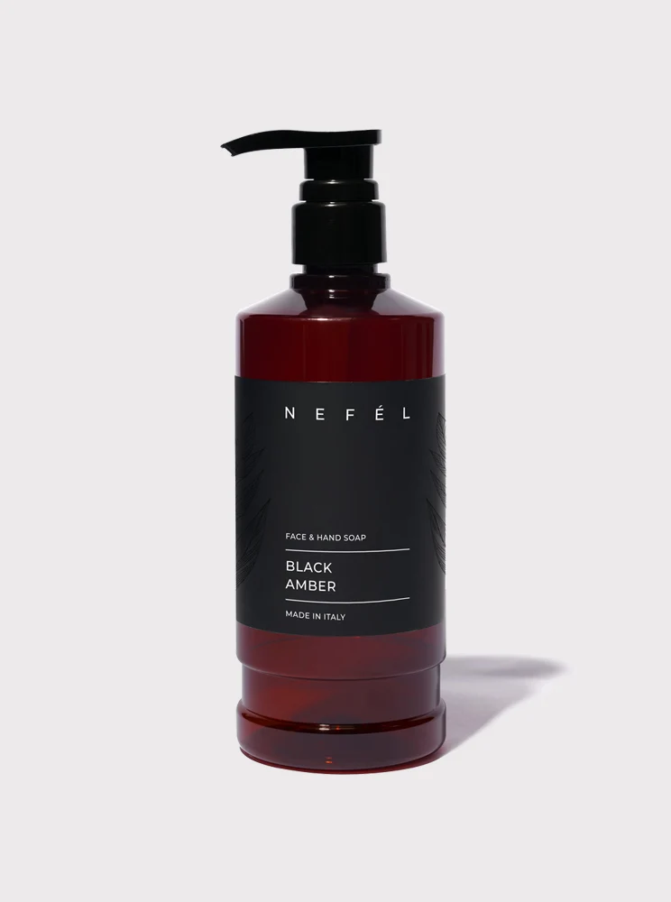 Sapone Viso e Mani Nefél Black Amber 480ml – Alchimia d’Oriente per la Cura delle Mani e del Viso