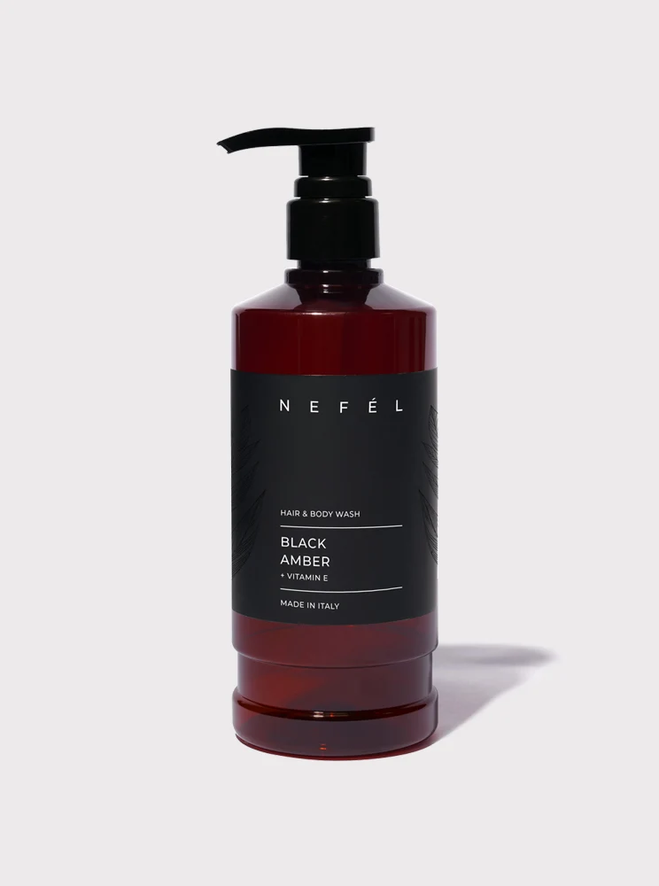 Shampoo Doccia Nefél Black Amber 480ml – Alchimia d’Oriente per Corpo e Capelli