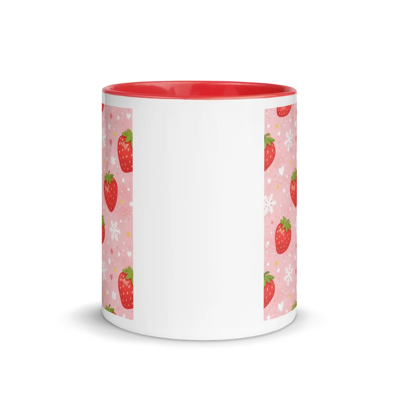 Tazza Mug Fragole Rosse in Ceramica | Manico e Interno Rosso