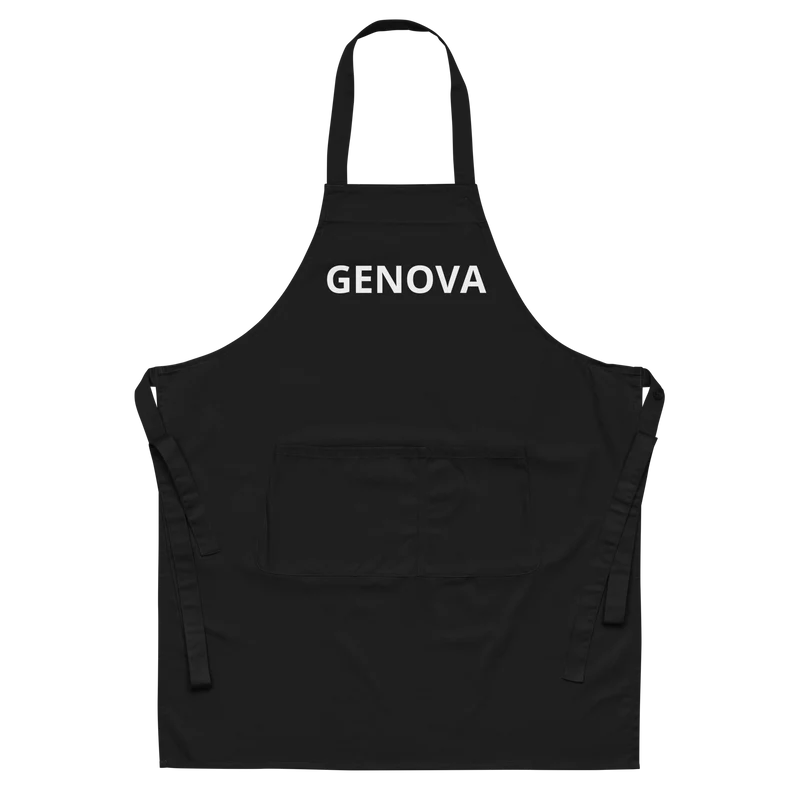Grembiule da Cucina Nero In Cotone Con Scritta Genova Unisex Regolabile | Idea Regalo Genovese
