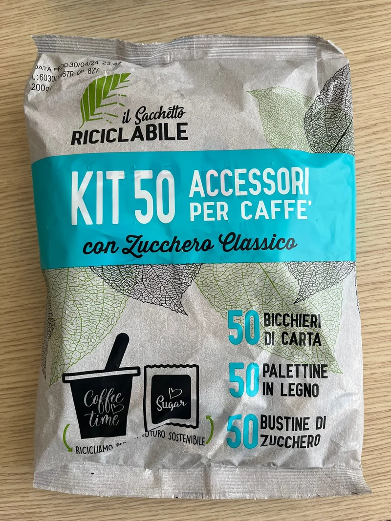 Kit Accessori Caffè Monouso Biodegradabile 150pz Ho.Re.Ca | Soleplastic