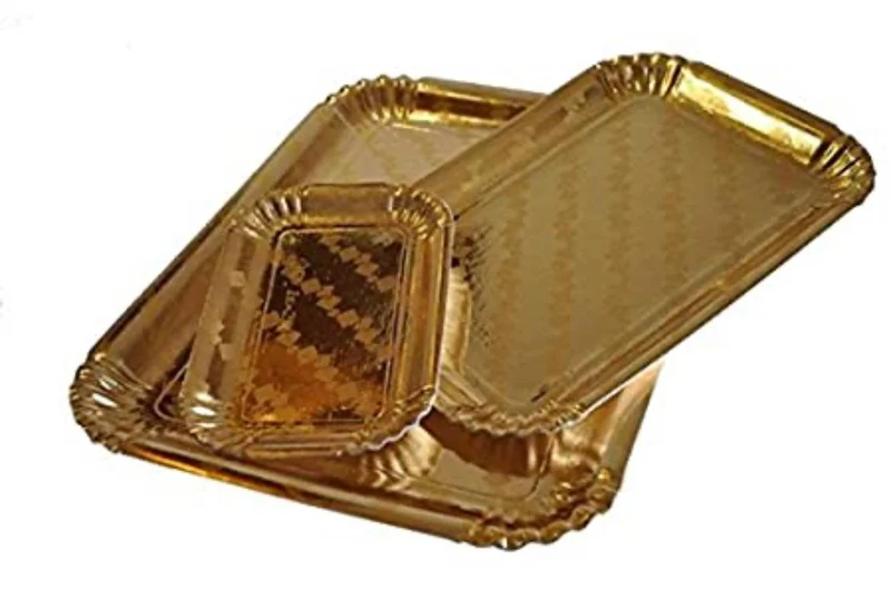 Vassoio/Navetta in cartone di colore oro varie misure