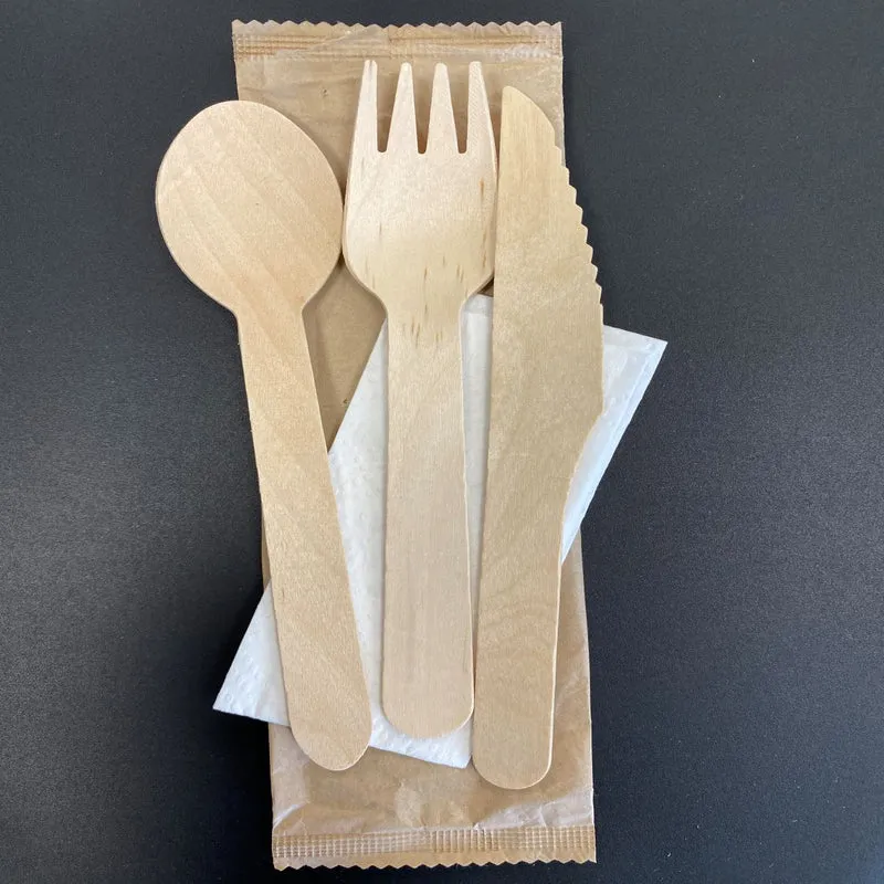 Tris in legno di Betulla confezionati in carta kraft politenata