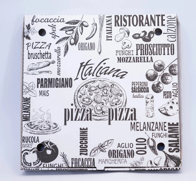 Scatole Porta Pizza Bianco Con Chiusura Americana Da Cm32X32x3,5h