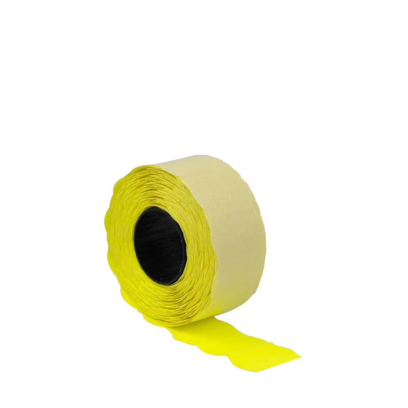Rotoli etichette per prezzatrice dal colore giallo fluo da 26x12 mm