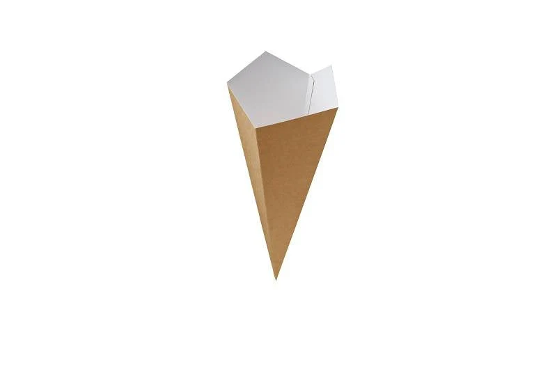 Cono da fritti carta kraft avana/b.co. Vari formati