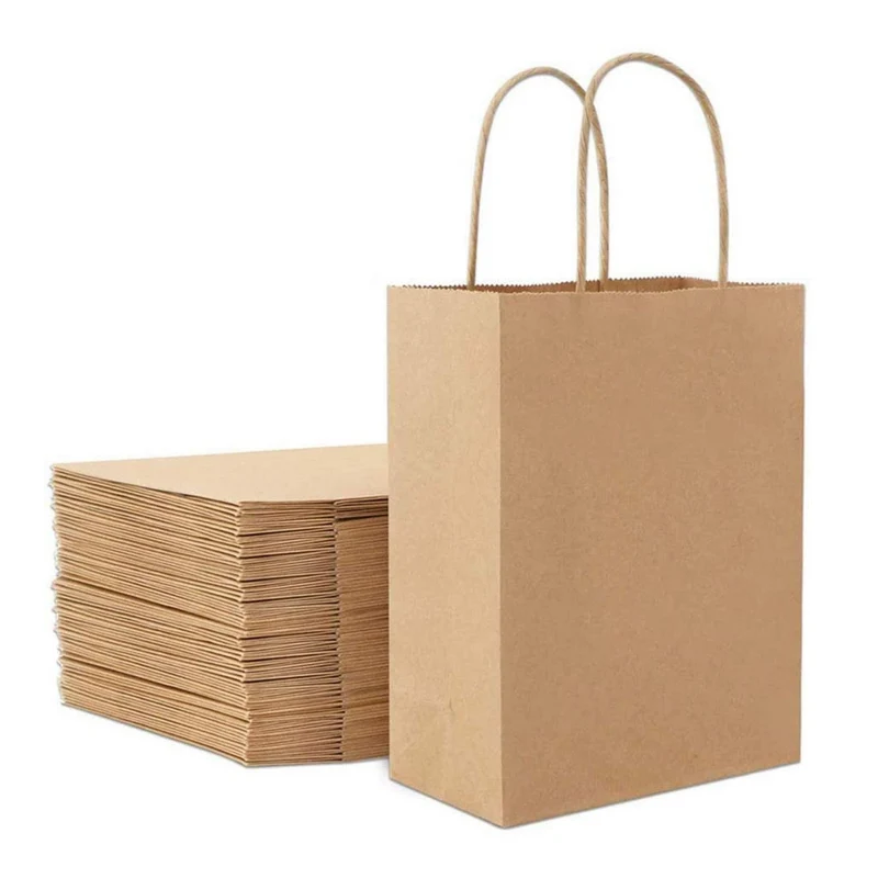 Sacchetti in Carta Kraft Avana con Manico Ritorto – Ideali per Piccoli Regali