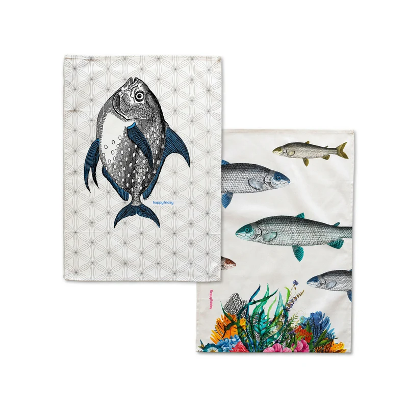 Fish Paño de cocina 2 ud 70x50 cm
