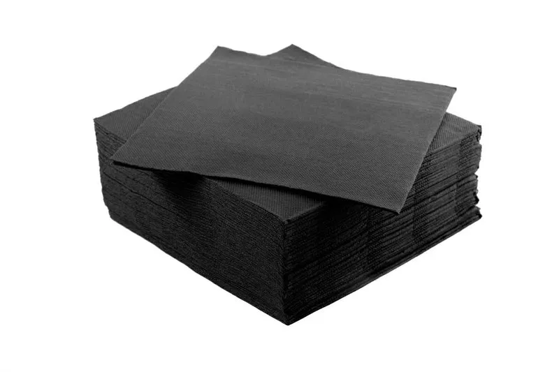 Tovaglioli doppio velo punta a punta "Nero" misura 38x38cm