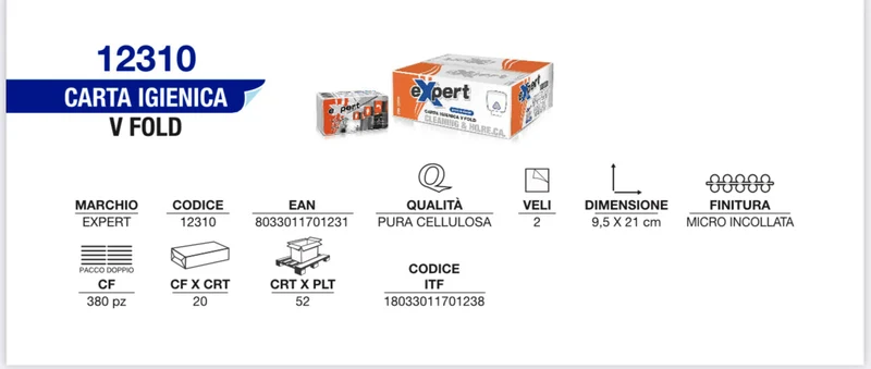 Carta igienica interfogliata a "V"