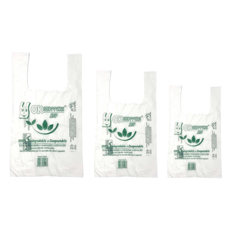 Buste Shopper Biodegradabili e Compostabili Bianche – Confezione da 500 Pezzi