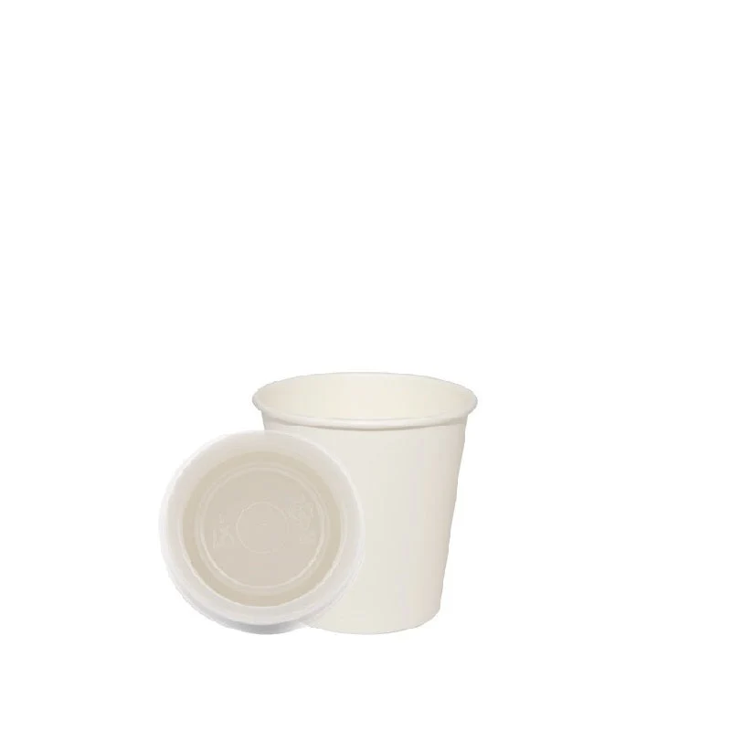 Bicchierini in Cartoncino Biodegradabile Bianco con Coperchio 75ml