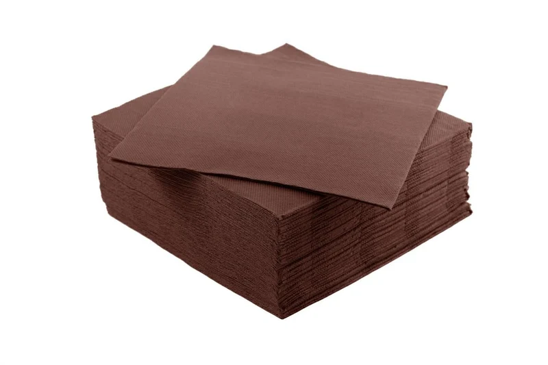 Tovaglioli doppio velo punta a punta "cioccolato" misura 38x38cm