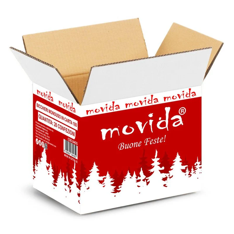 Bicchierini in Cartoncino Bio MIX NATALE 75ml con Coperchio