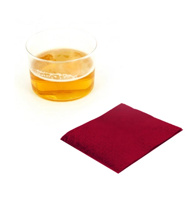 Tovaglioli Cocktail, bordeaux e neri misura 20x20cm