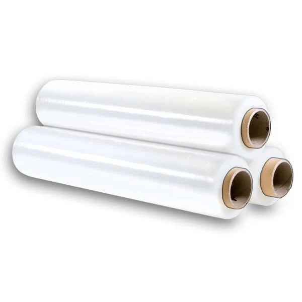 Bobina di estensibile bianco da 2,4 kg e altezza 50 cm.