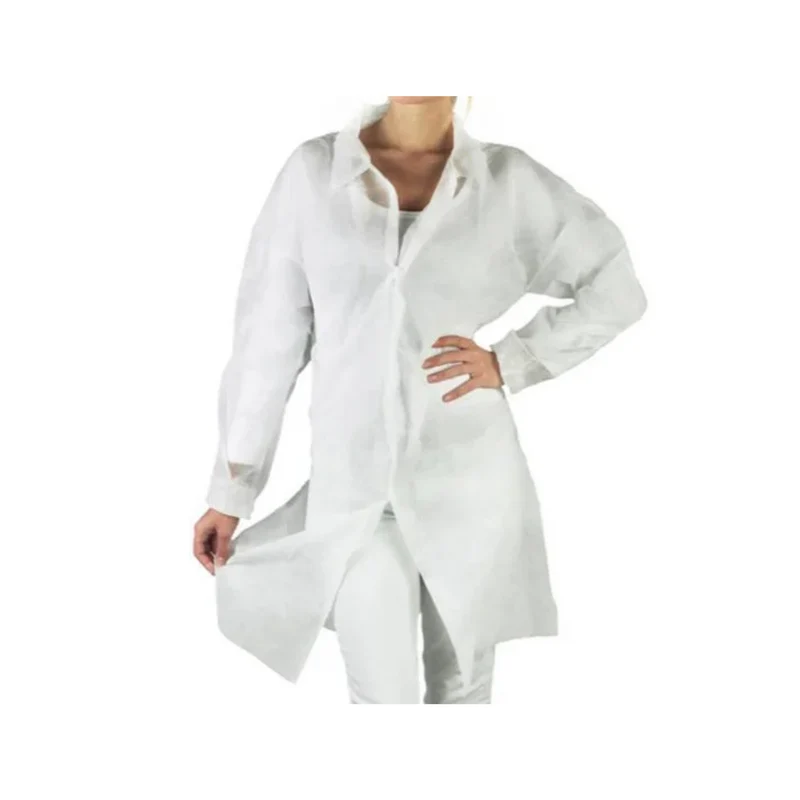 Camice da Laboratorio bianco in PP con velcro - 1 pezzo