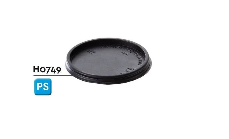 Tappo PS nero per bicchiere carta+PE ml 75, cm Ø5.5x3.8x5.5h