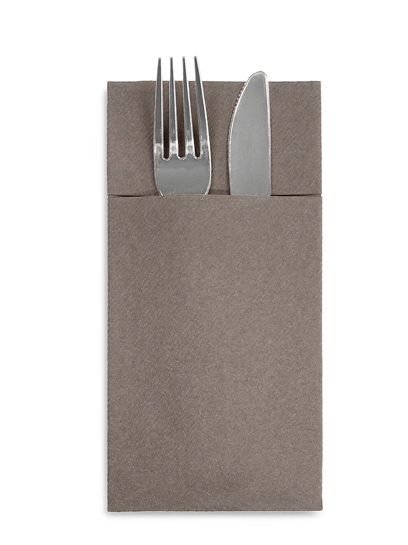 Tovaglioli portaposate con Tasca 40x32cm "Tortora"