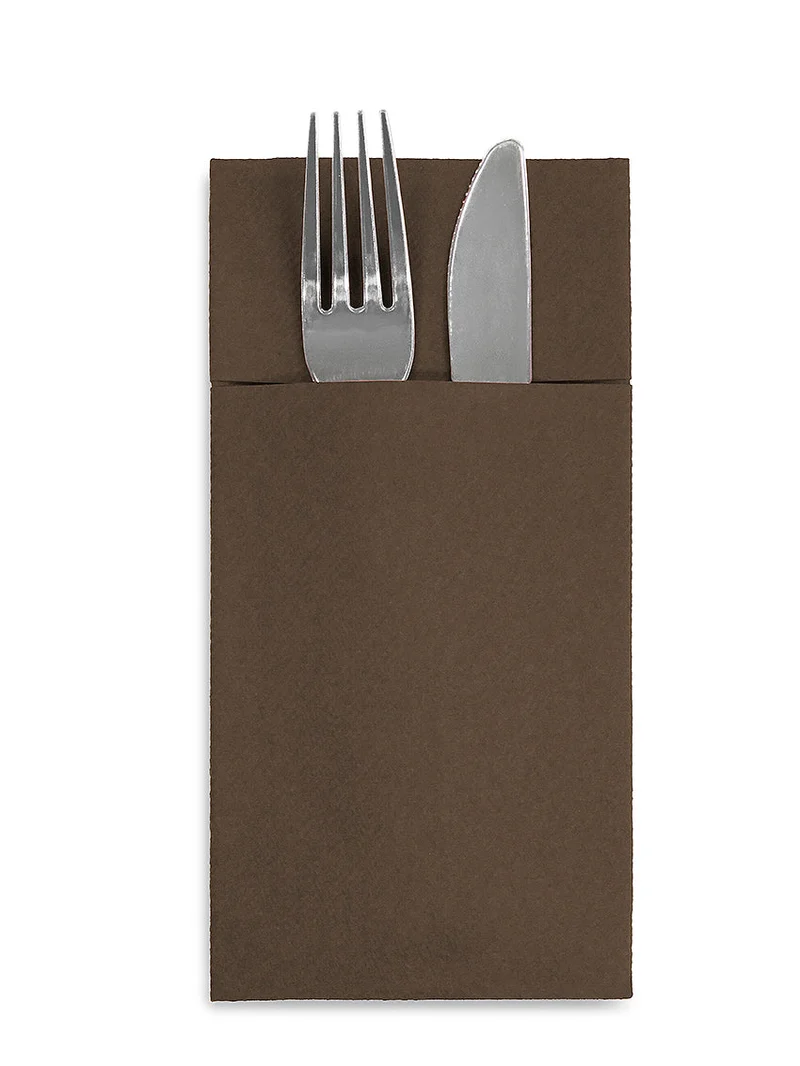 Tovaglioli portaposate con Tasca 40x32cm "Marrone"