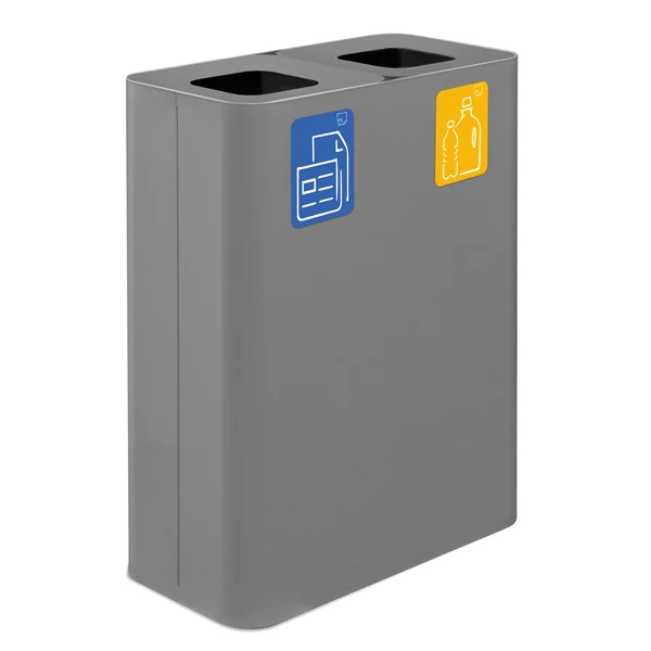 STILCASA - PU120F-G - Contenitore gettacarte Pure - 60x30x80 cm - 120 L - grigio - Stilcasa - 102081 - Conf. da 1 Pz.