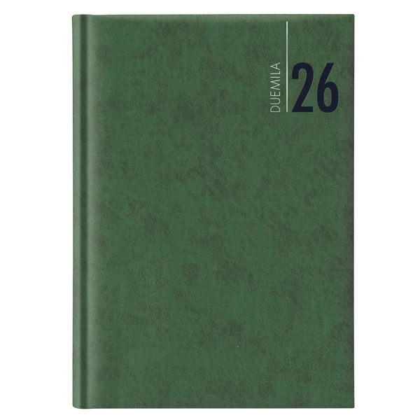 No Brand - 9131XMT04 - Agenda settimanale 2027 - copertina in carta imbottita - 17 x 24 cm - verde - 98532 - Conf. da 1 Pz.
