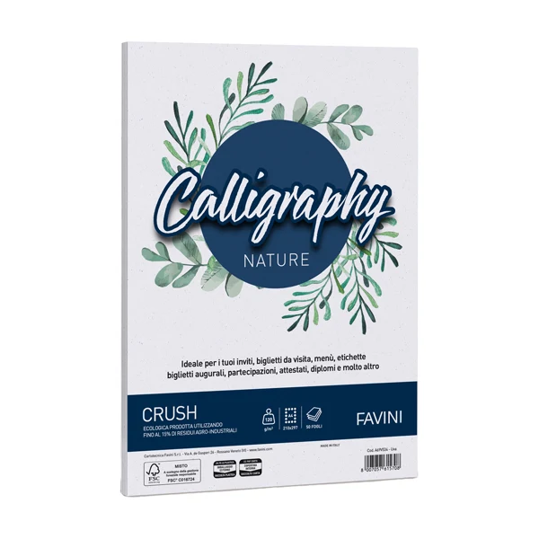 FAVINI - A69V534 - Carta Calligraphy Nature Crush - A4 - 120 gr - uva - Favini - conf. 50 fogli - 94646 - Conf. da 1 Pz.
