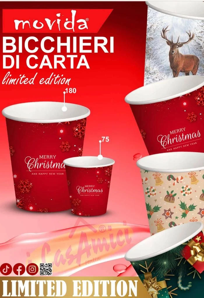 Bicchierini in Cartoncino Bio Café MIX NATALE- 75ml - pezzi 2000
