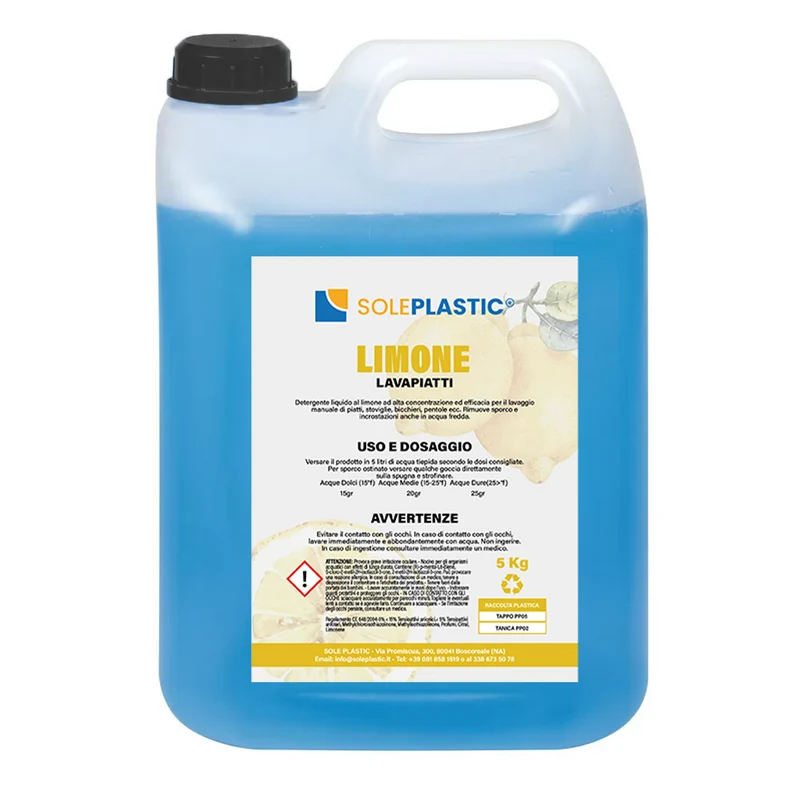 Detergente liquido al limone per stoviglie, tanica da 5 kg