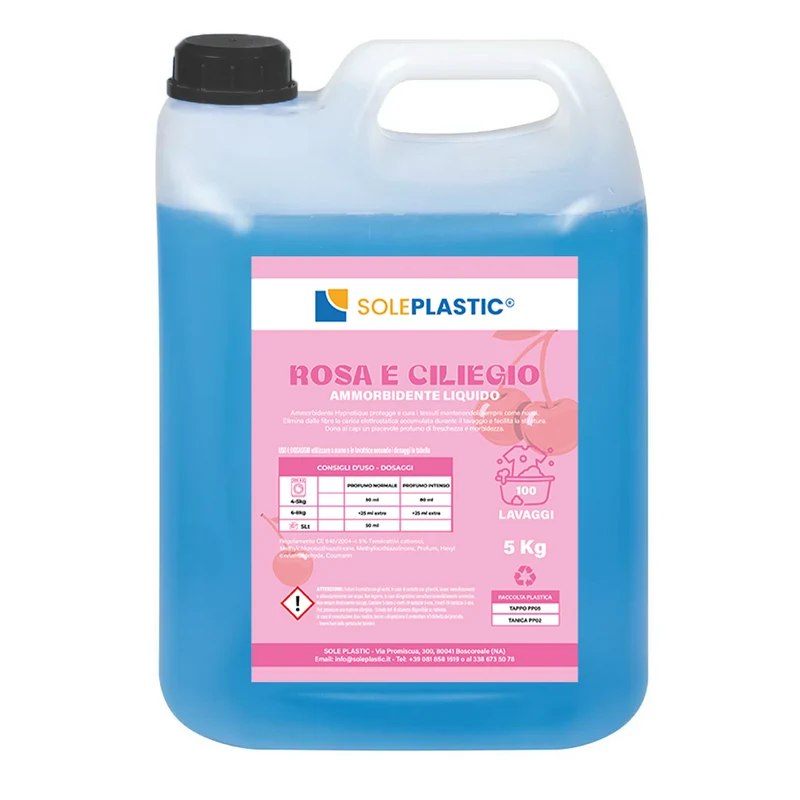 Ammorbidente liquido "Rosa e Ciliegio" - tanica da 5 Litri.