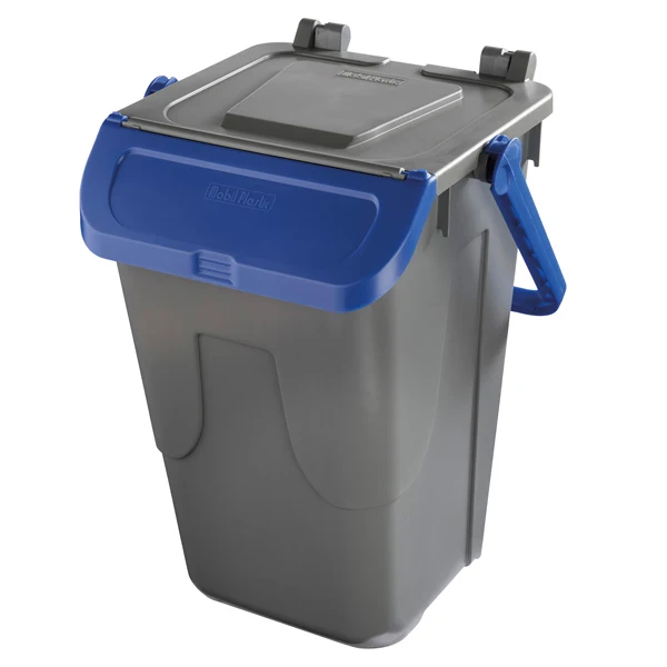 Mobil Plastic - 11-35GRB-BLB - Contenitore portarifiuti Ecology - con sportello e maniglione - 35 L - grigio-blu - Mobil Plastic - 97439 - Conf. da 1 Pz.